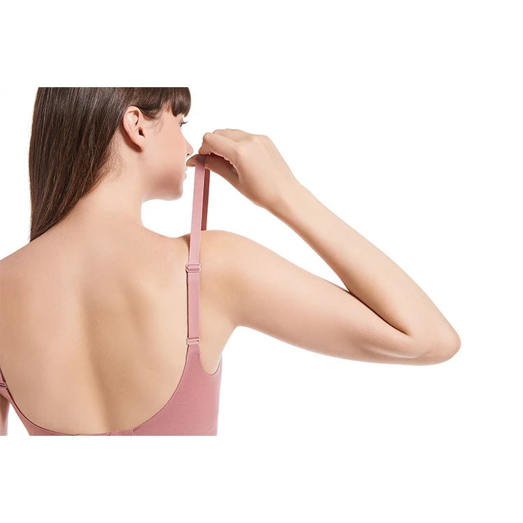 Sexy Basic Thin Breathable Comfort ABC Cup Pink Women UnderWear High Stretch Sports Gym Yoga Seamless Bra