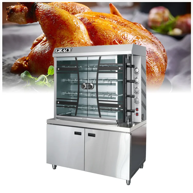 Commercial Fast Food Shop kfc Catering 4/6/8 Rods Restaurant Rotisserie Oven Roasting Chicken Roaster Machine