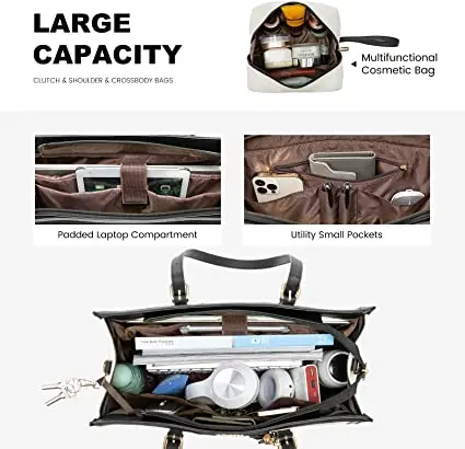 Laptop Bag for Women With Good Price Large Capacity bag with Clutch Purse for Business Work & Office Leather Bags