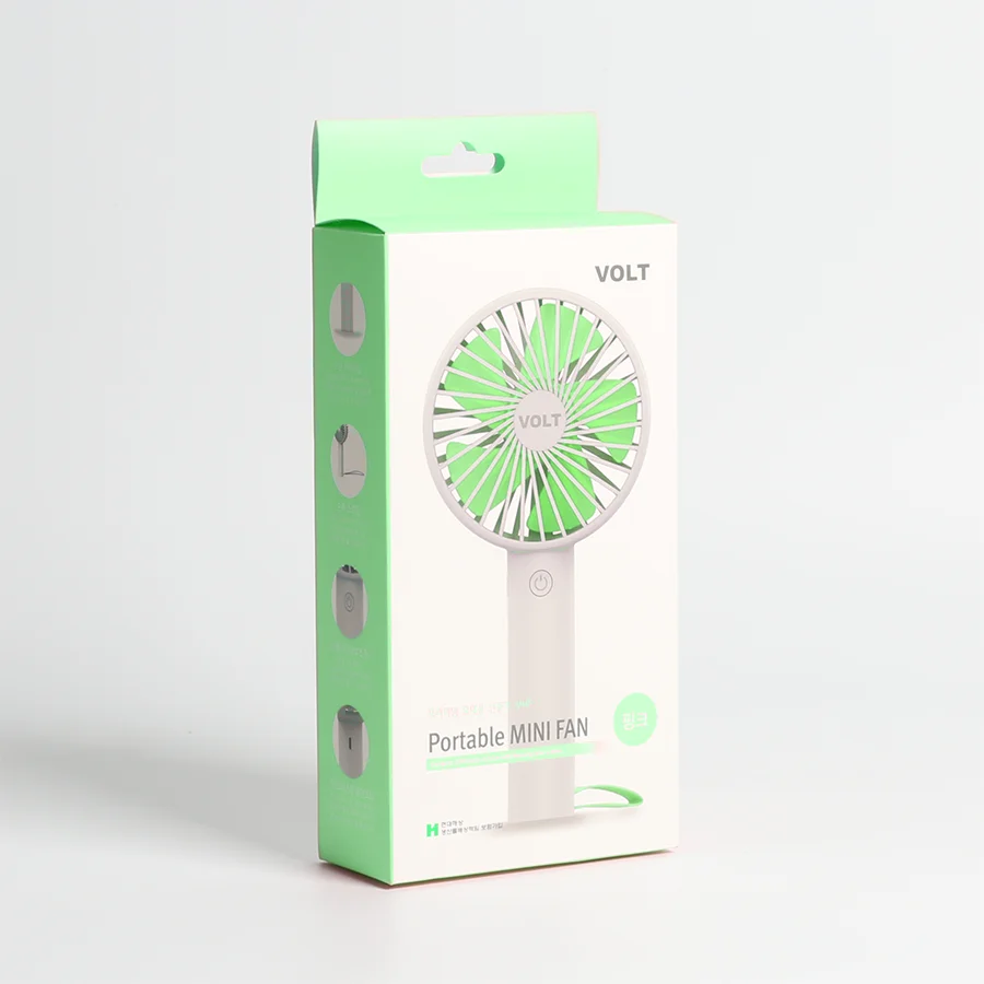 High Gloss pink Mini Fan Packing Tuck Top Paper Box White Paperboard Boxes Custom Small Size
