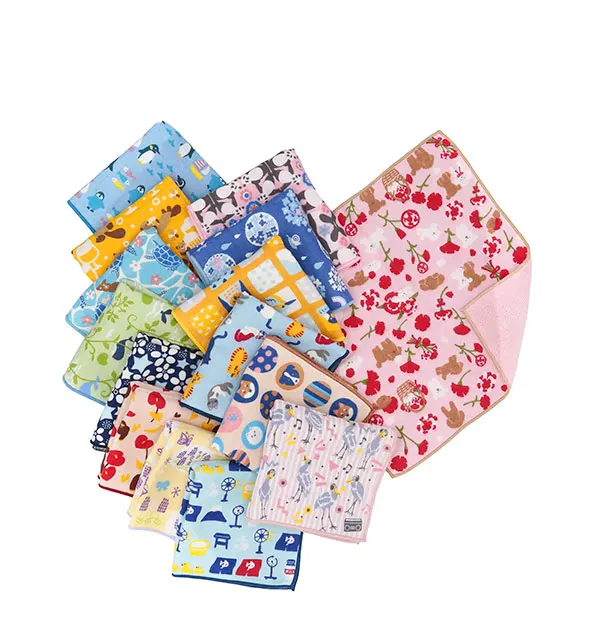 High quality 100% Cotton 24 x 24cm Square Handkerchief for Lady Made in Japan