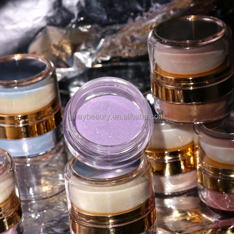 Private Label Fairy Sparkle Fine Glitter Highlighters 3 IN 1 High Shiny Diamond Face Body Highlighter Loose Powder with Mirror