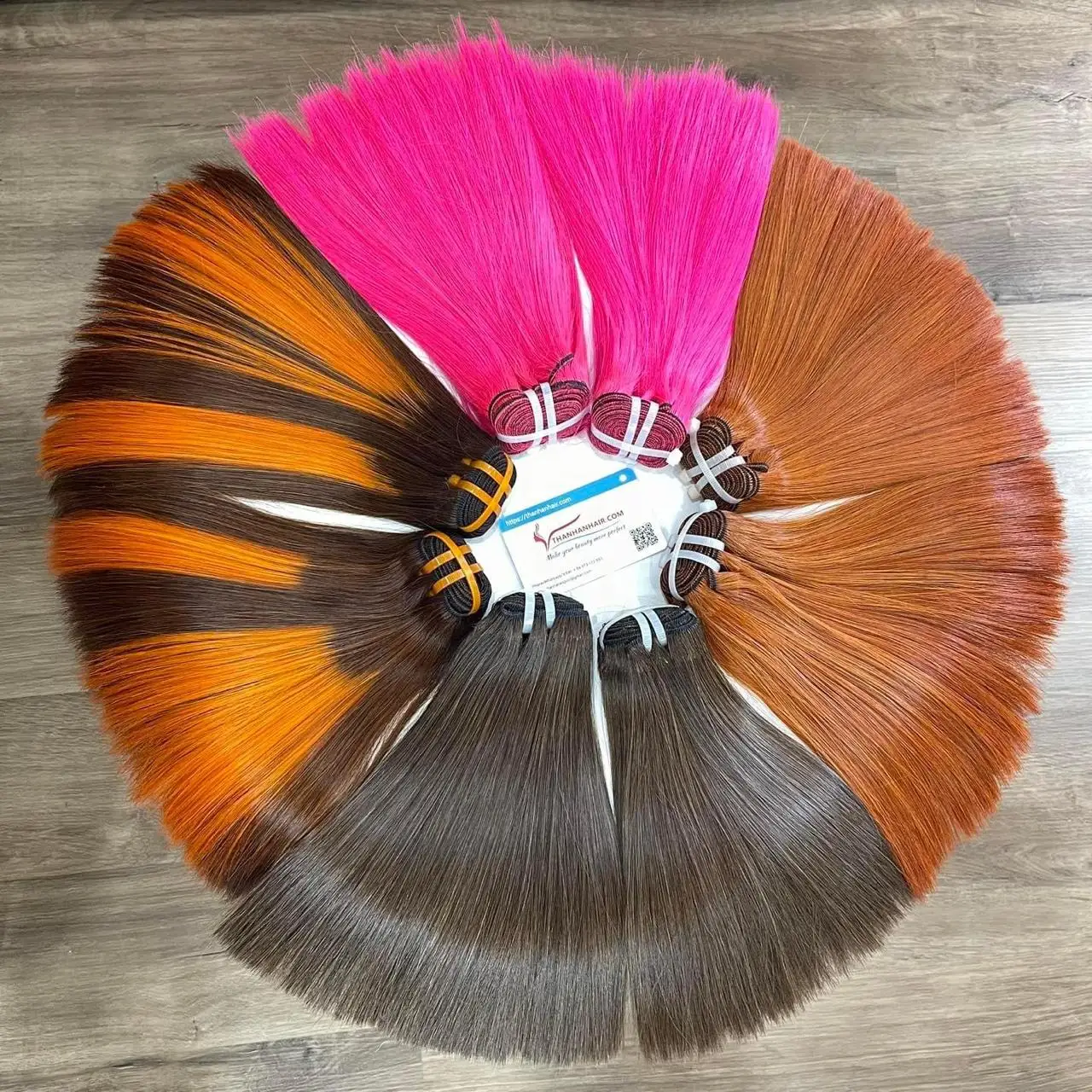 Hot trend color in summer 2024 Bone straight Weft Hair Colored Vietnamese Hair Double Drawn ready to ship genius weft