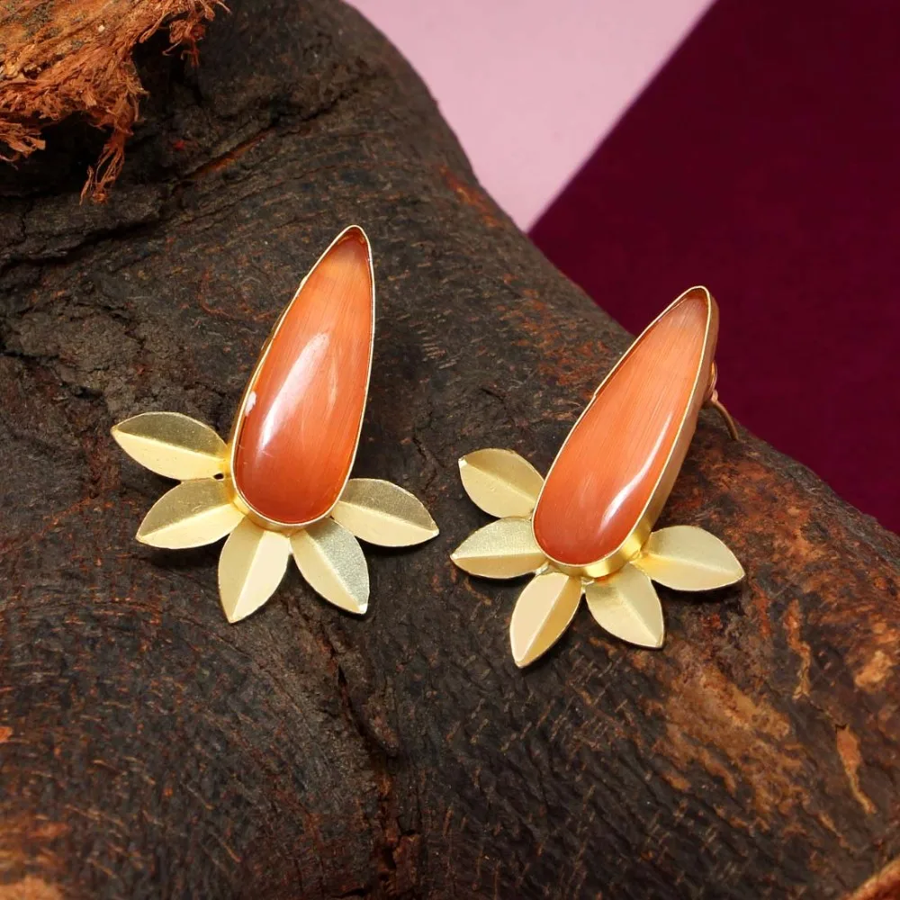 Latest Exclusive Designer Light Weight Brass Colorful Druzy Stone Amrapali  Dangle Earrings Women Girls Bulk buy only