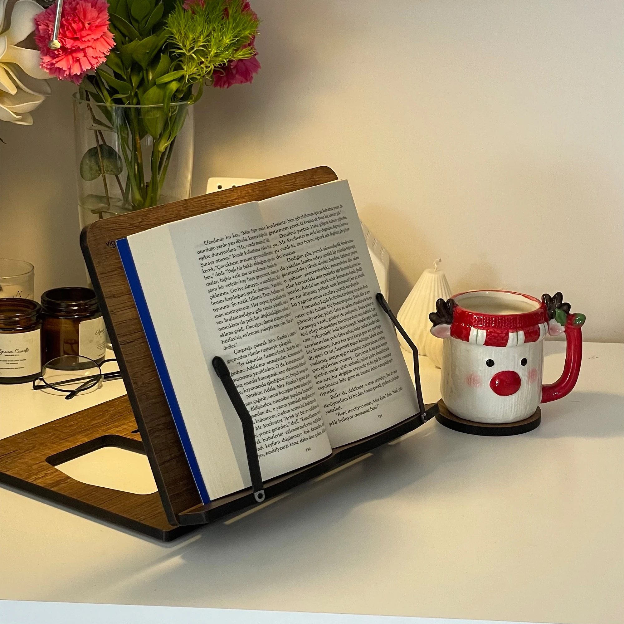 Sample Wooden Book & Cookbook Stand 5 Color Small Large Foldable Portable Recipe and Tablet Holder