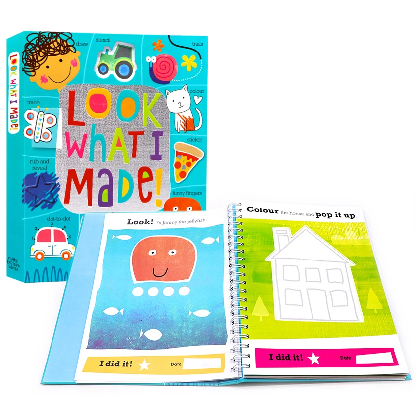 Custom Children Coloring Books Print Coil Binding Wire O Binding Baby Kids Book Printing Service