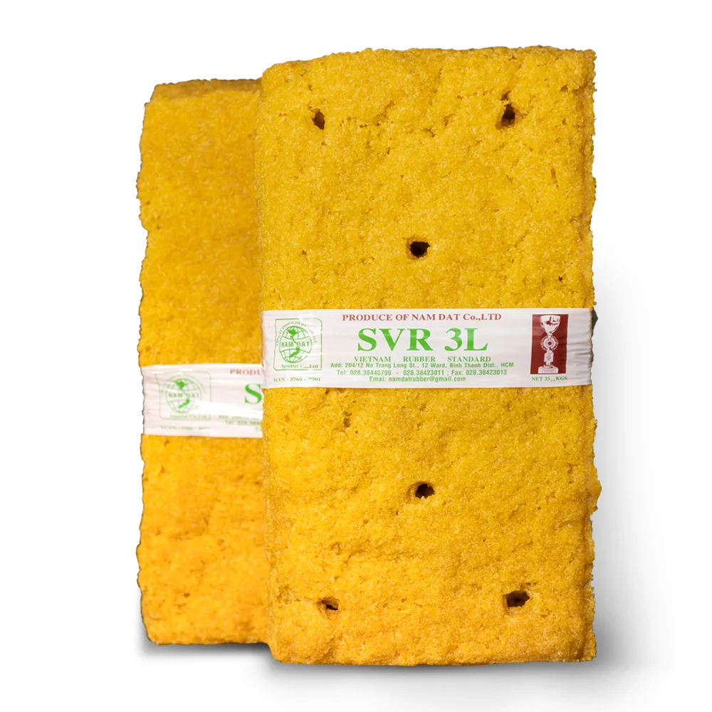 100% Raw Material Standard Quality Wholesale Yellow SVR 3L (TSR 3L) Best Vietnam Natural Rubber with Wooden Pallets Packaging