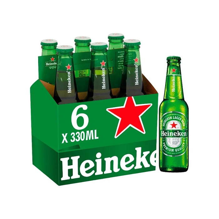 Heineken Larger 330ml Draft Beer Steam Lager in Bulk Box Packaging
