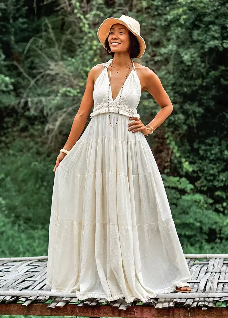 2024 Summer New Gown Dresses Maternity Dresses Photo Shoot Cotton Fabric Fashion Pregnancy Dress Photography