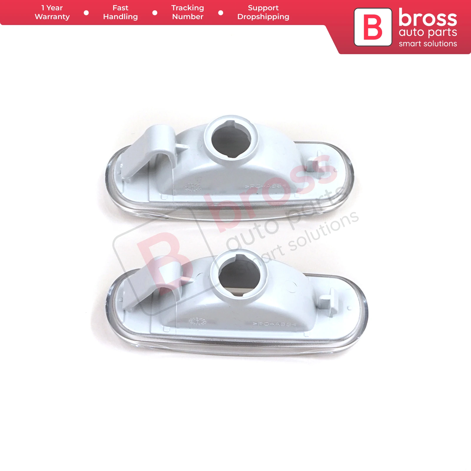 BSP1129-1 Side Flasher Indicator Repeater Lamp Signal Set White for 51942933 Bross Auto Parts Made In Turkey