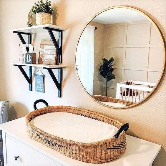 Rattan natural wicker baby basket kids crib hand weaving customizable pattern seagrass straw change moses baskets