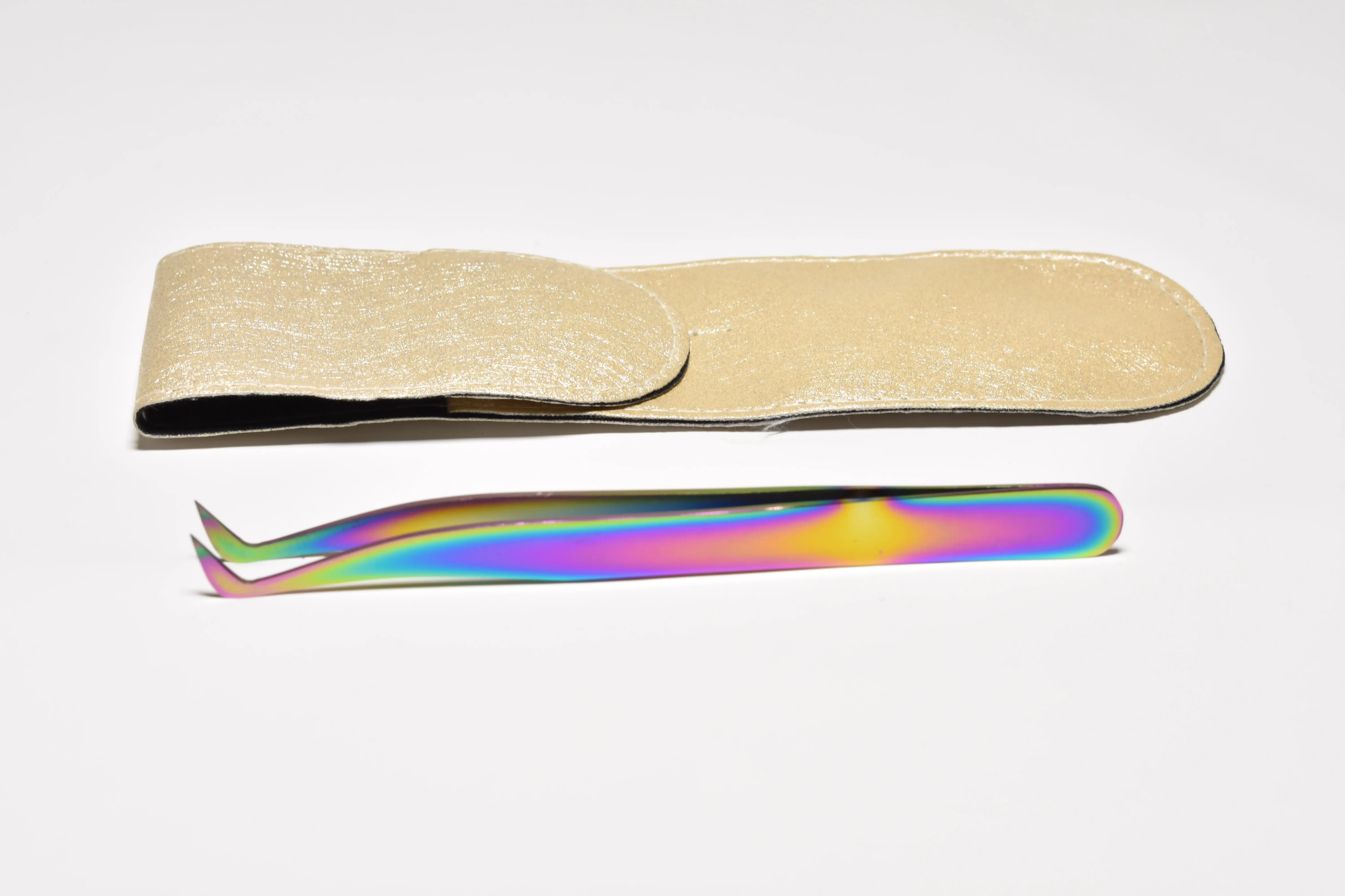Eyelash Extension Tweezers With Holes in Handle Multi Color Plasma Finish