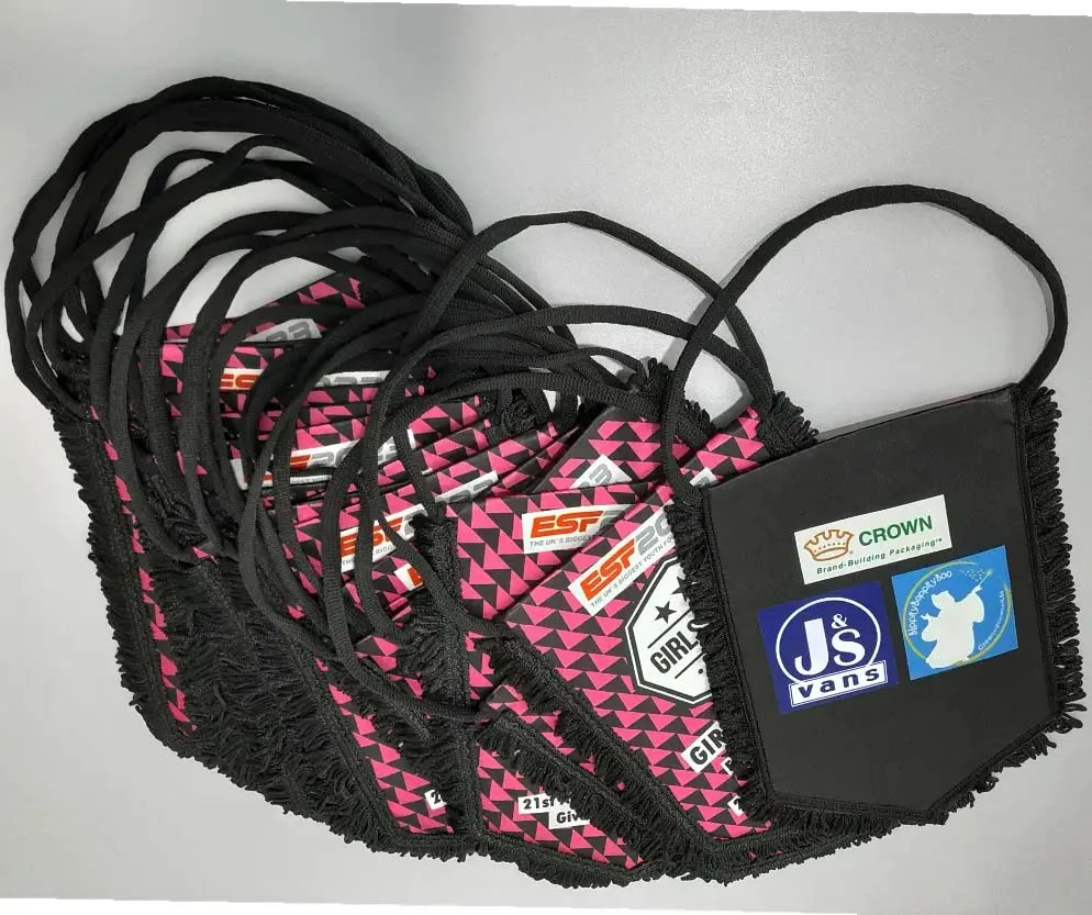 Custom Logo Square Football Team Flag Digital Hanging Banner Pennants Automotive Insurance Industries Personalized Exchange