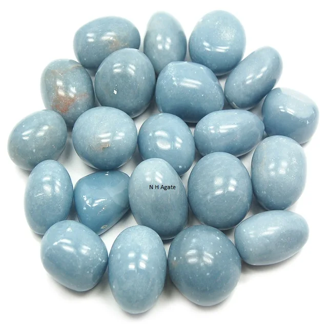 Natural Blue Angelite Quartz Crystals And Healing Stones Tumbled Bulk Mineral Specimen Gemstones For Home Decoration