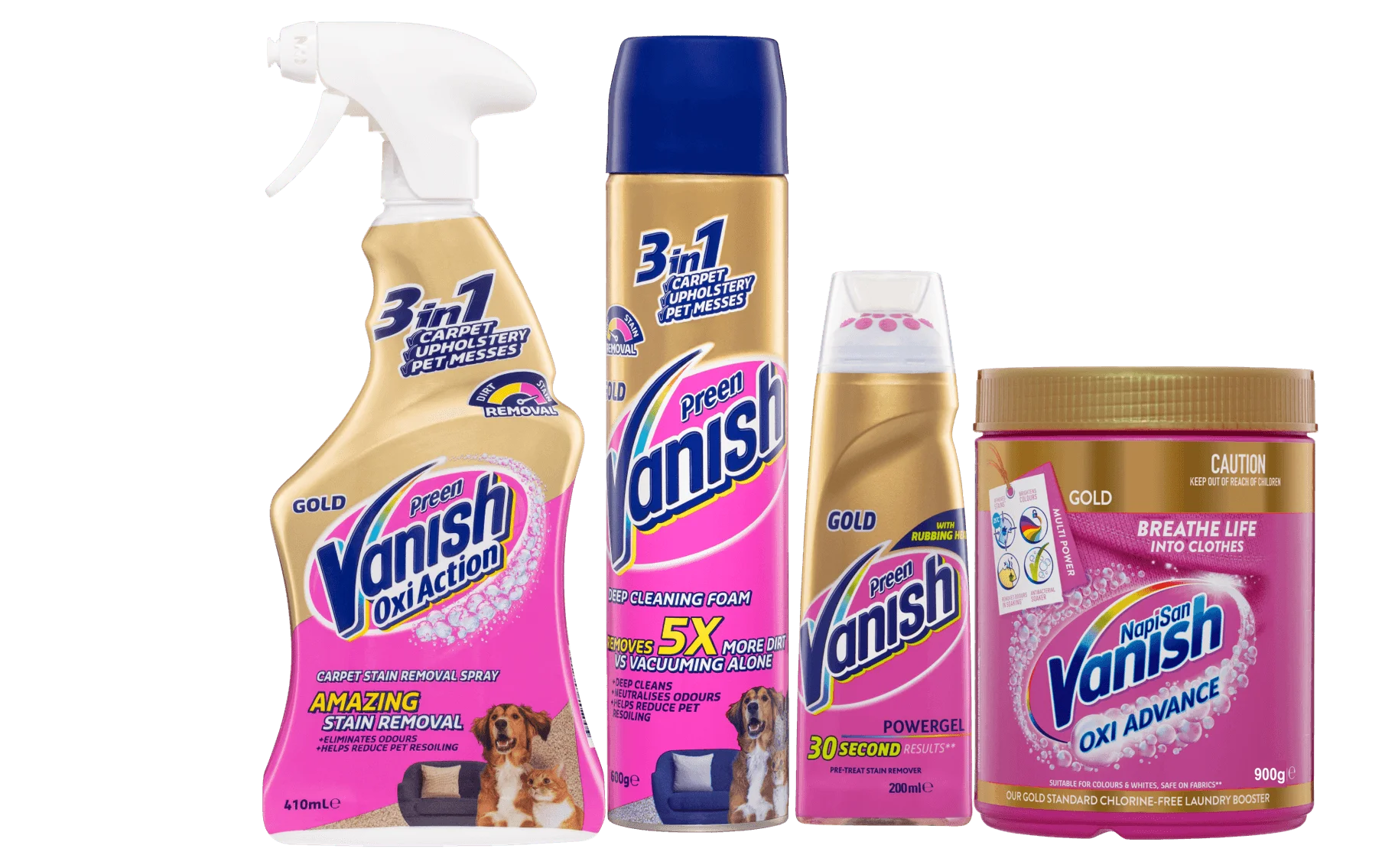 Vanish Oxi Action Gold Product Range Wholesale