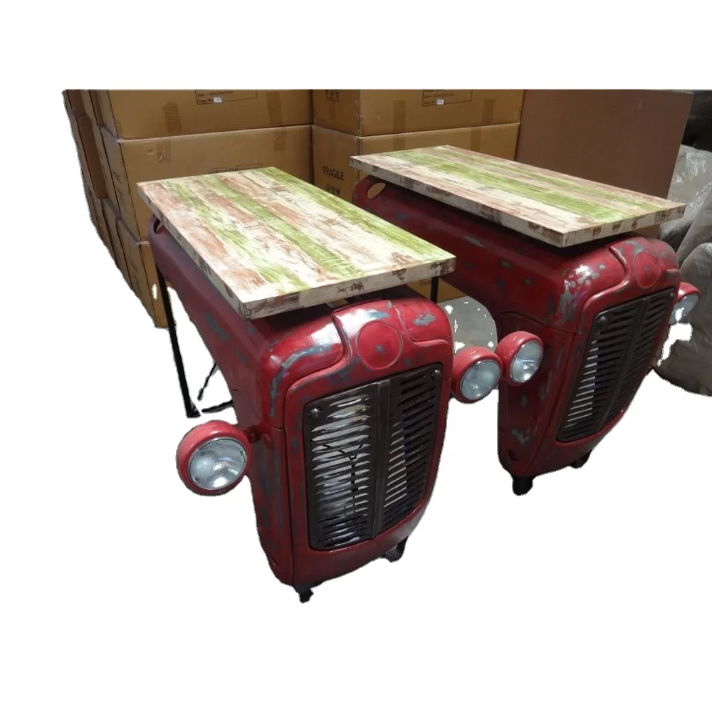 Industrial Style Automobile Tractor Base Dining Table Restaurant and Hotel Dining Room Furniture for Cafe Bar Antique