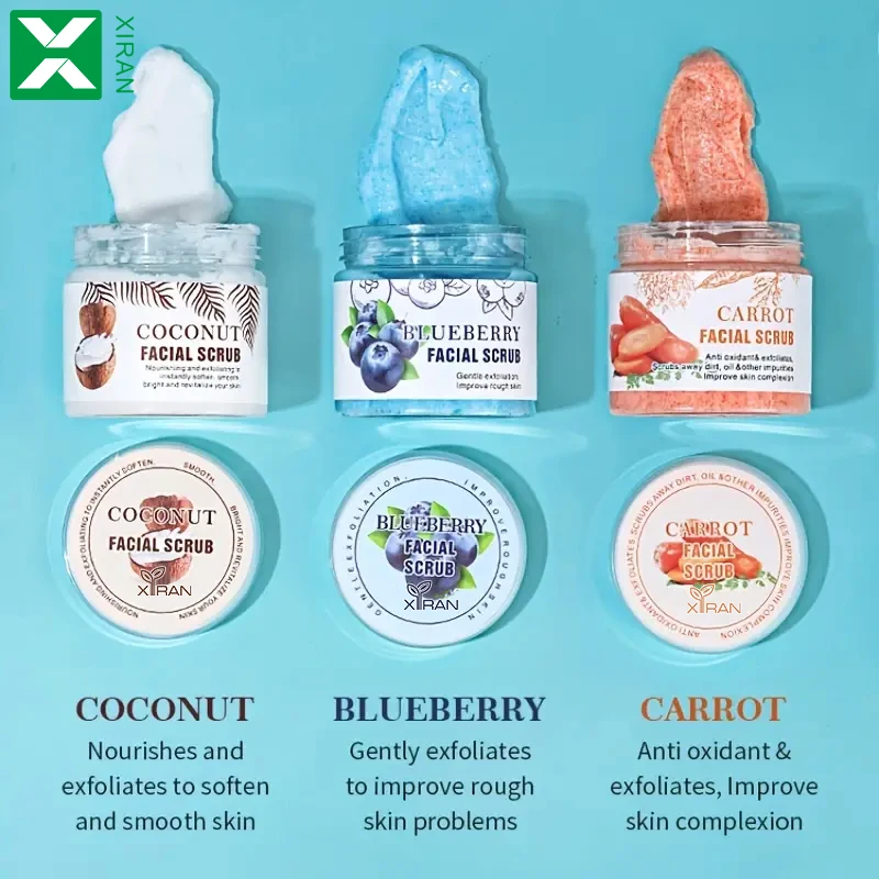 Custom Body Care Deep Cleansing Turmeric Facial Scrub Organic Body Scrub Vitamin C Whitening Exfoliating Turmeric Face Scrub