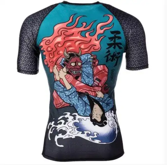 Customized sublimation Half sleeve rashguard MMA Rashguard BJJ Rashgaurd For Men And Women / Custom Design Jiu Jitsu Rash Guard