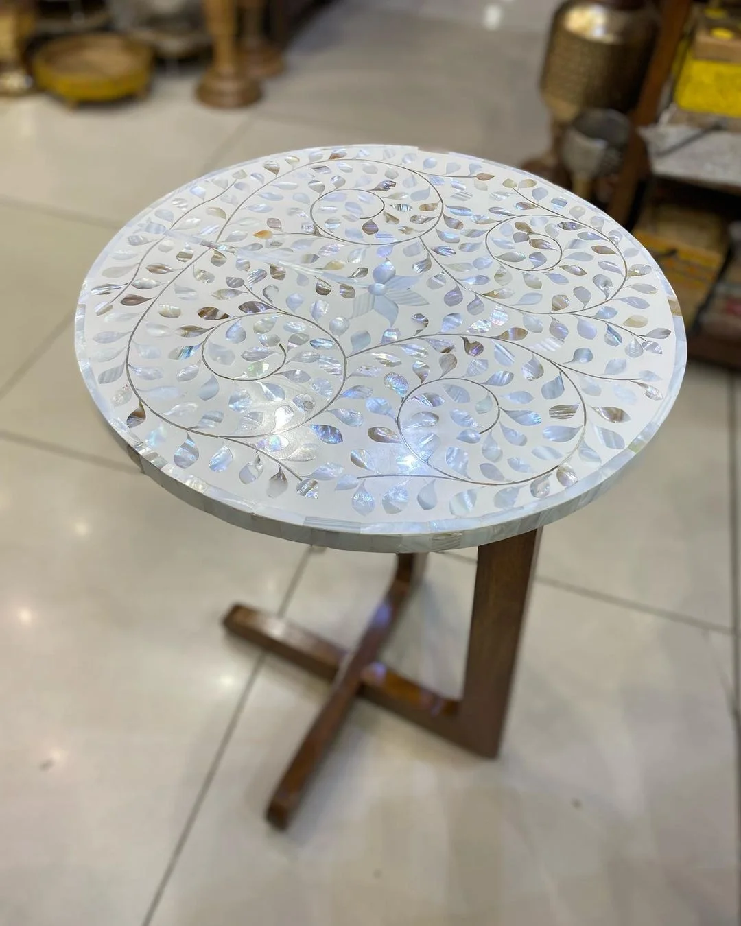New design Round Mother of pearl Coffee Table Luxury Home Furniture Rustic Antique  Modern