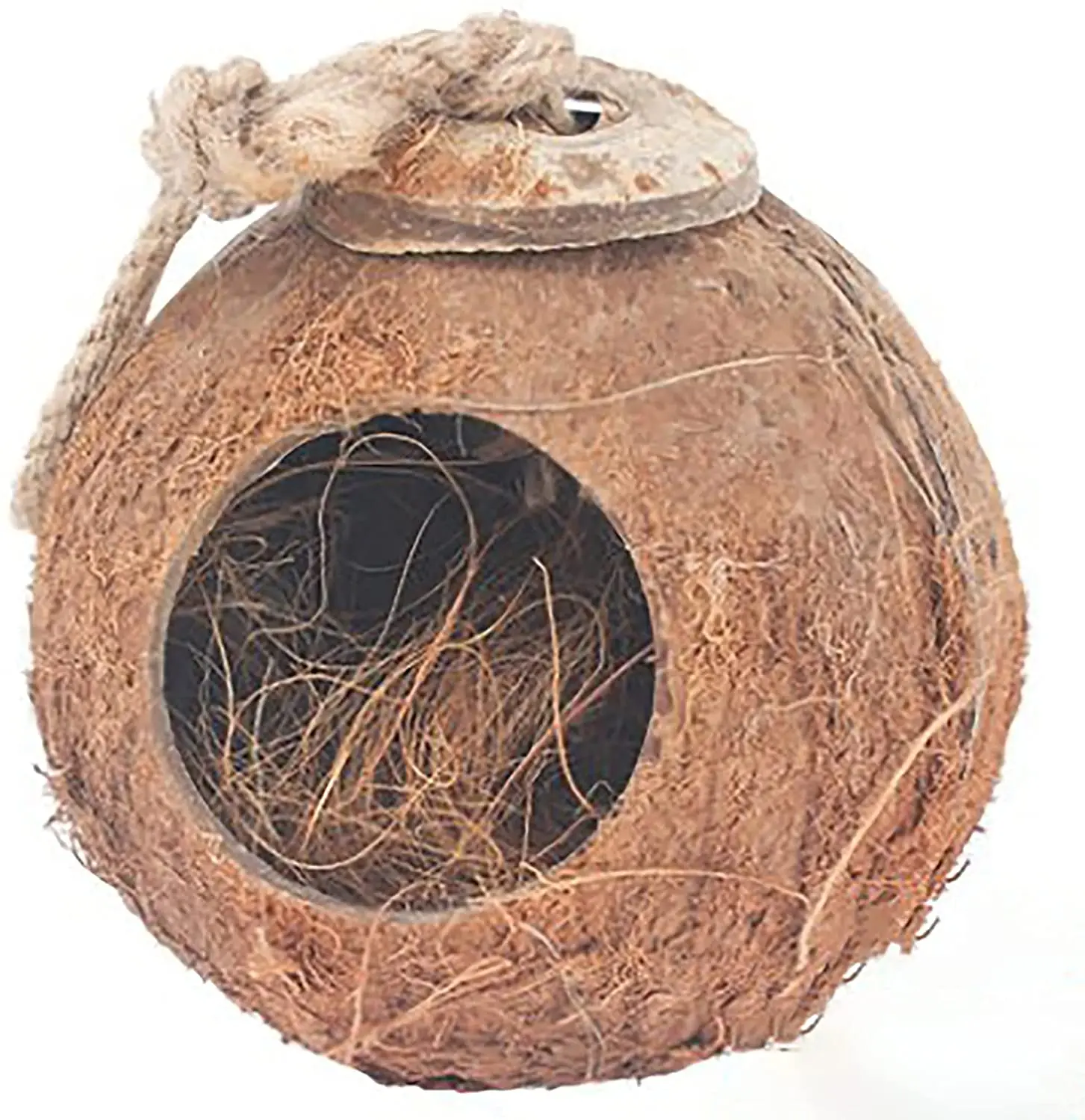 Eco Friendly Natural Coconut Shell Bird House Coconut Shell Bird Nest With Ladder  Made in Vietnam