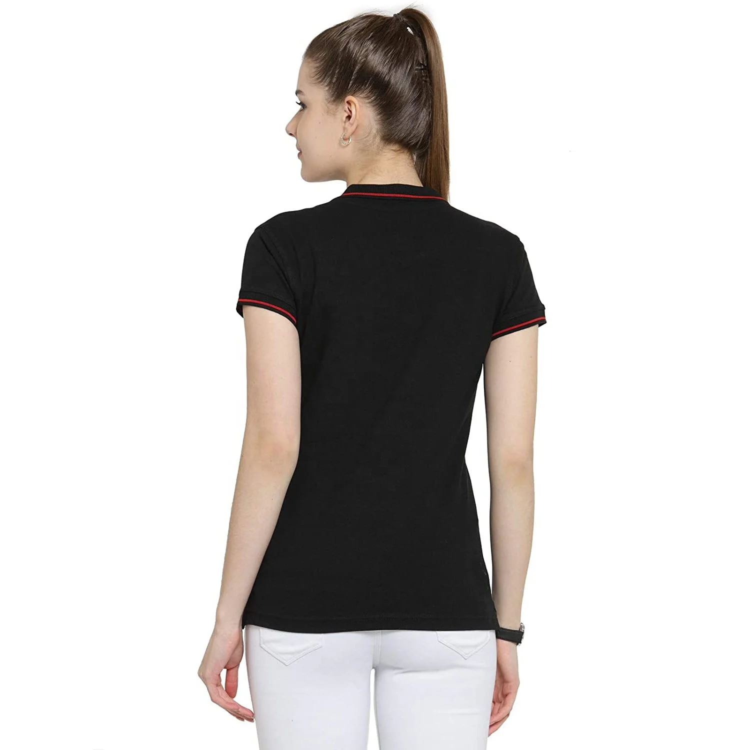 Summer lapel sports T-shirt ladies large size cotton pique short-sleeved high quality loose compassionate polo shirt for women
