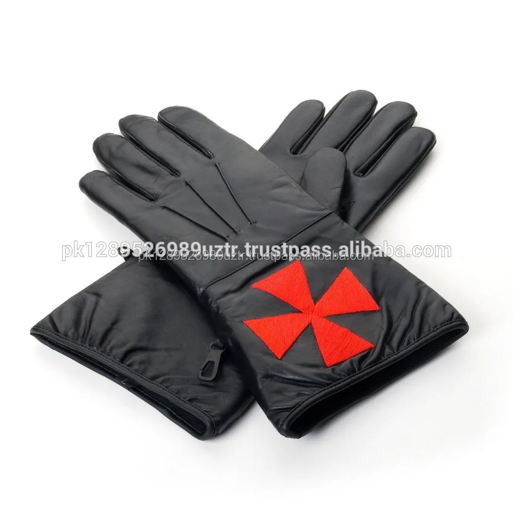 Masonic Gloves Masonic Knights Red Symbol Design
