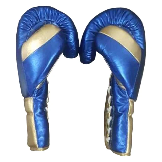 Blue & Gold Muay Thai Wholesale Winning Model Cheap Boxing Glove Mexican Style 12oz Training Sparring Muay Thai Boxing Gloves