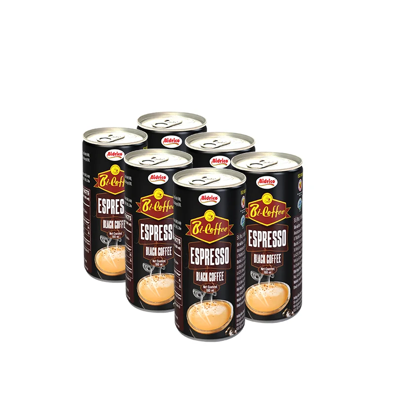 High Quality Bidrico Espresso Black Coffee Iso Haccp Neutral Coffee Can 180ml Instant Coffee From Vietnam Manufacturer Wholesale