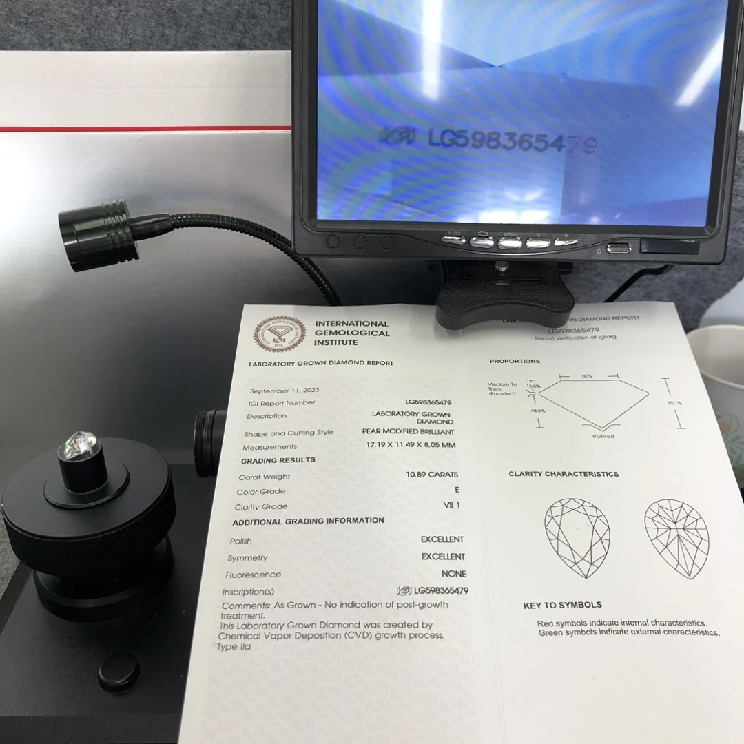 1ct 1.5ct 2ct 2.5ct Pear Lab Diamond IGI Certified Fancy Cut HPHT CVD Pear Shape Lab Grown Diamond