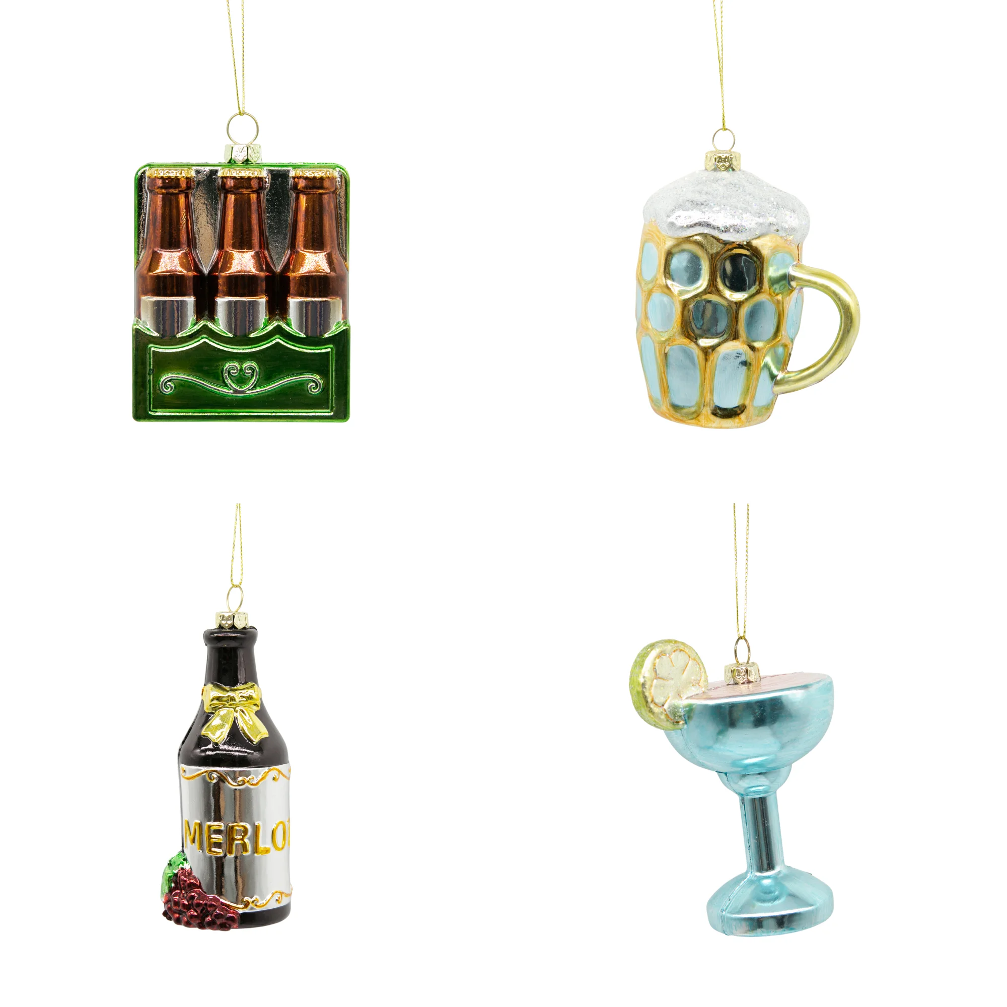 Christmas Ornament Supplier Champagne Bottle Christmas Party Decorations Supplies Wholesale Custom Xmas Tree Baubles Wine Beer
