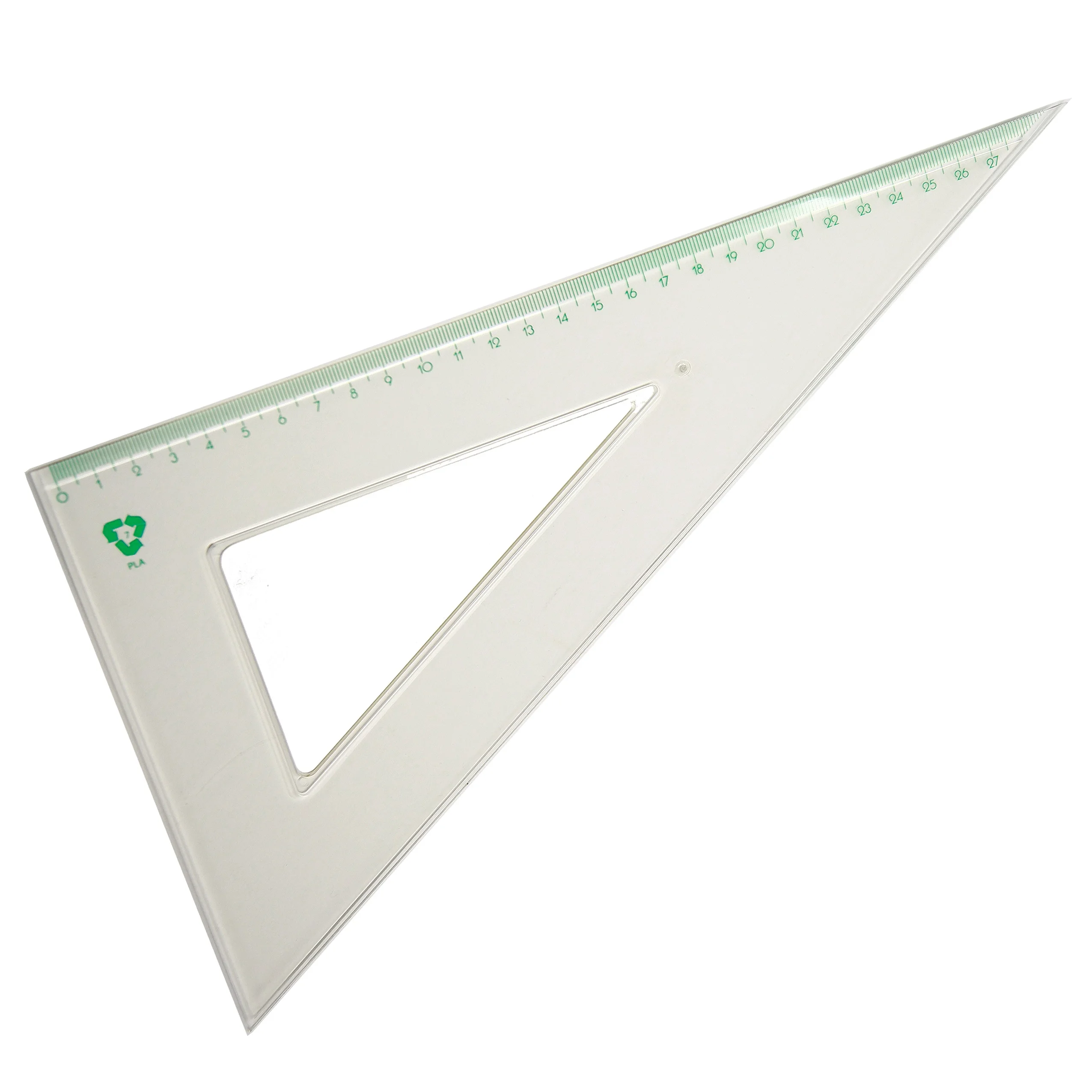 office item compostable PLA polylacticacid biodegradable plastic set square 30 cm 60 degree for school