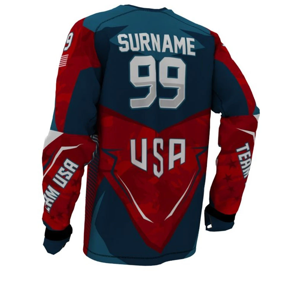 Light Weight Breathable Full Sleeve Sublimation Paintball Jersey Private Label Customer Demand Paintball Jersey