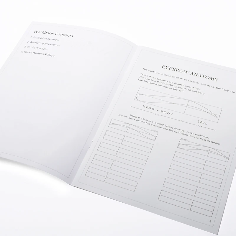 PMU Beauty Wholesale Permanent Makeup  Eyebrow Practice Book For Microblading English Tattoo Practice Book