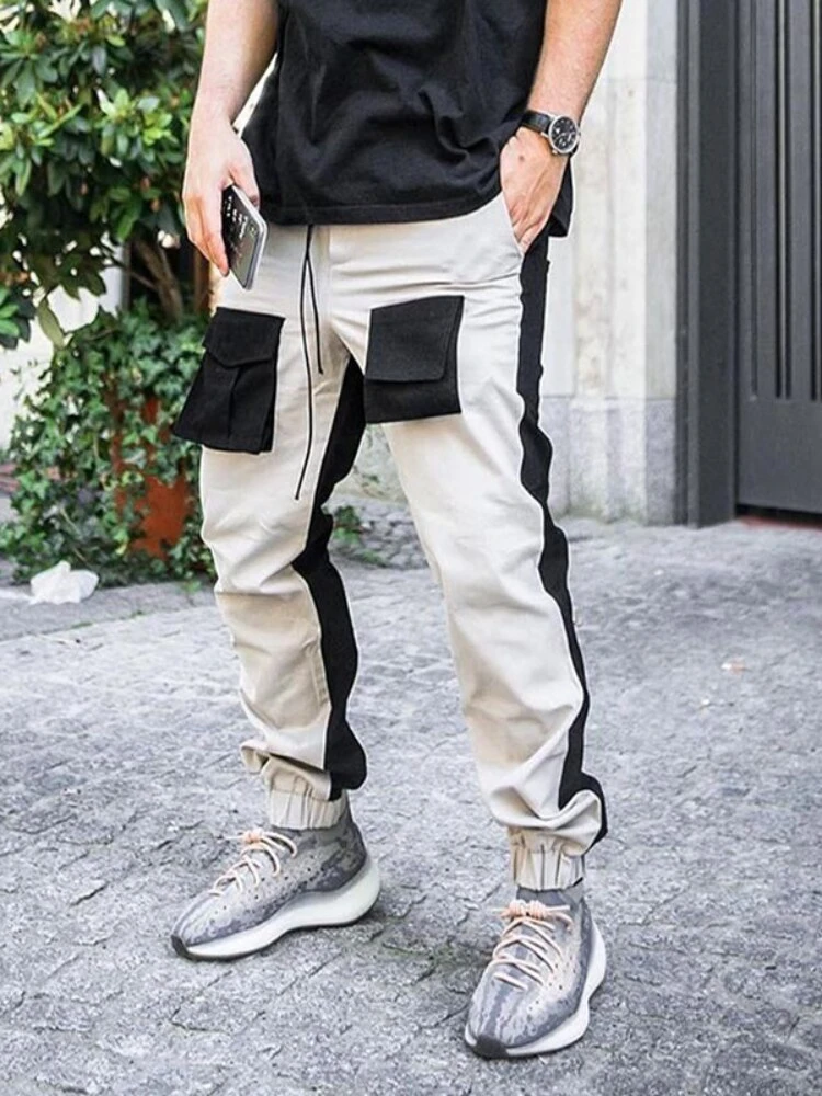 Custom utility cargo trousers wholesale mens stacked pants jogging pants sweatpants 100%cotton safety trouser