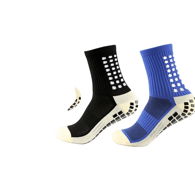 Custom 100% Cotton whole custom grip socks football socks, Non Slip Grip Pads sports grip soccer socks men