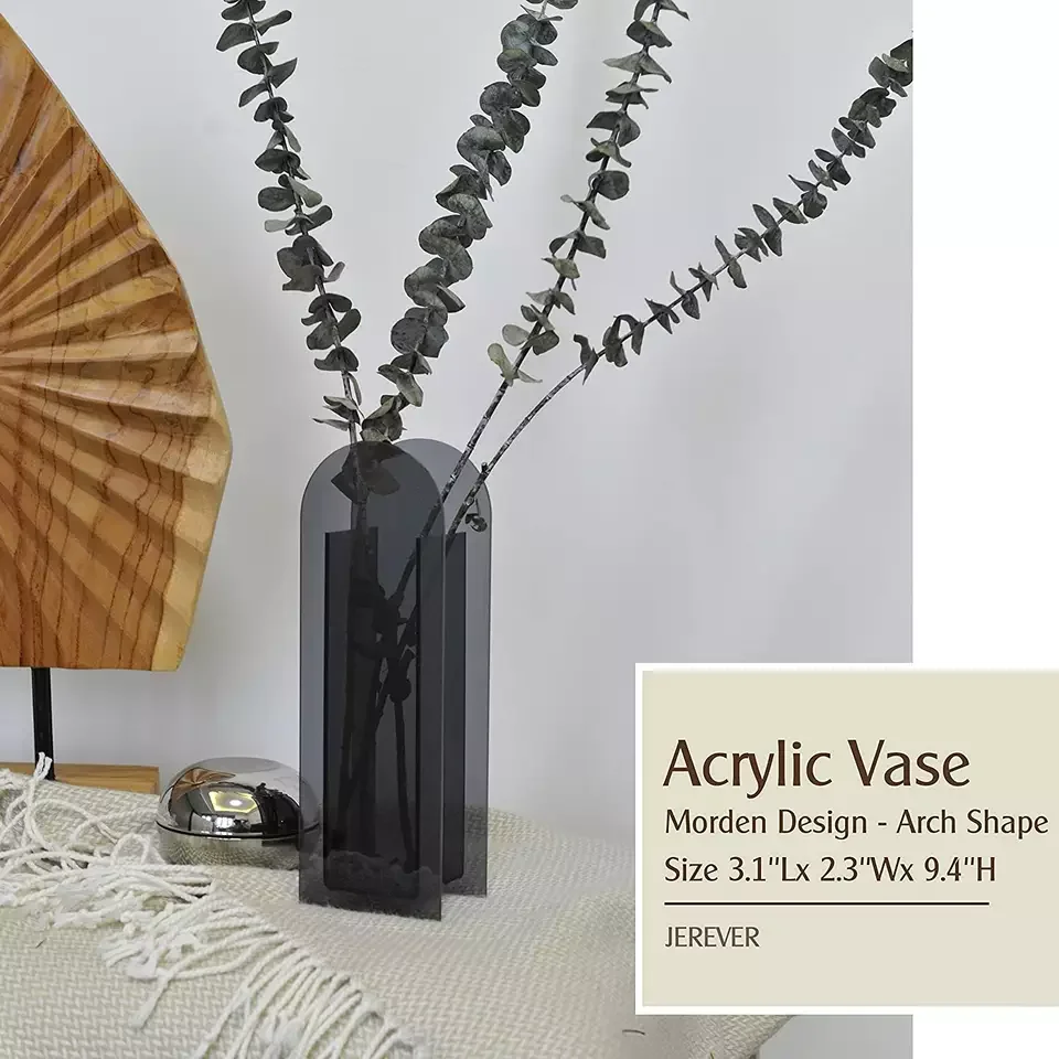 Acrylic Vase Wedding Centerpieces Home Decoration Arch Shape Vase Modern Design Artwork Support Decorative Flower Vase 20 Pieces