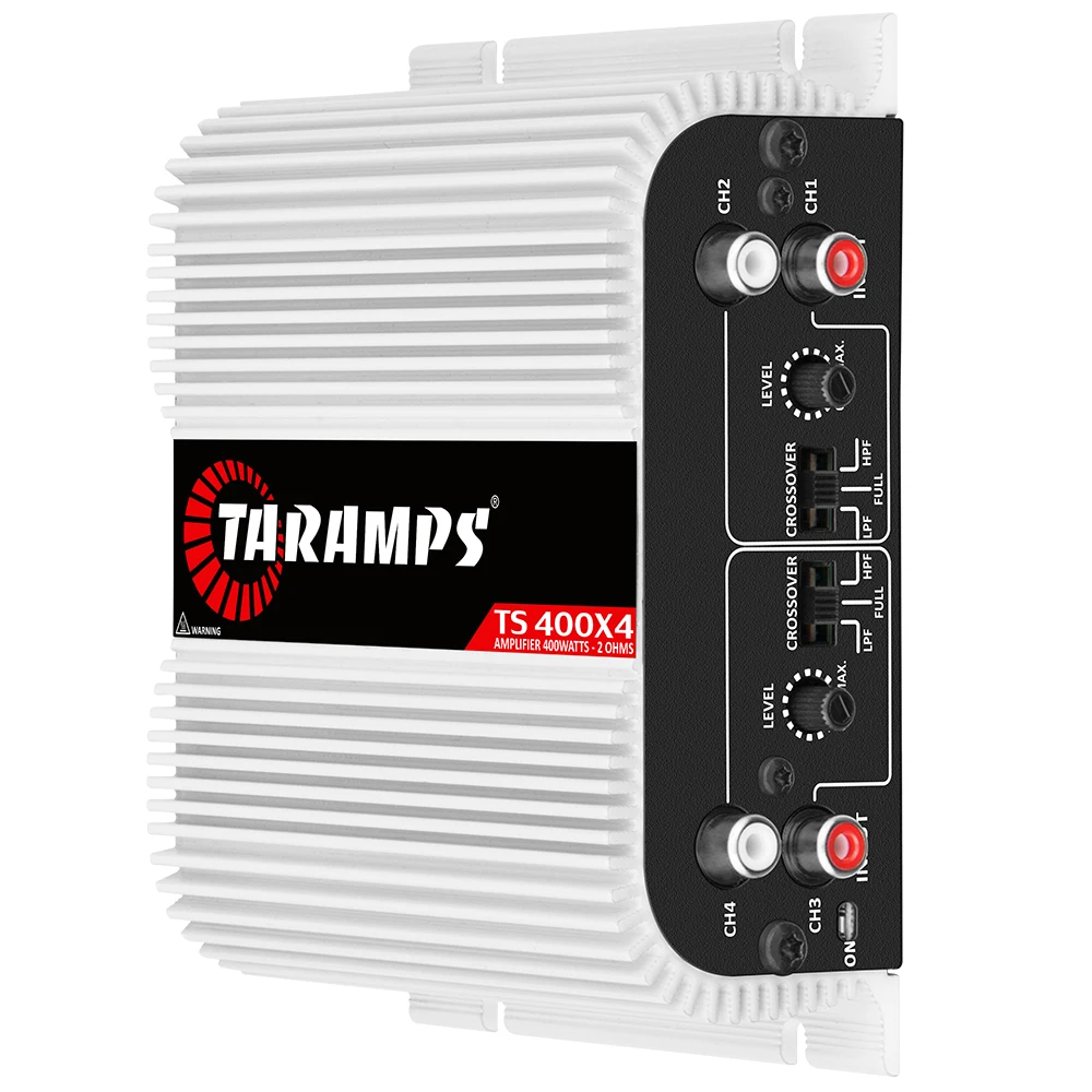 Taramps TS 400x4 FULL RANGE 2 Ohms 400 watts RMS 4 Channels Car Audio Amplifier RCA Input Class D, Multi-channel Amp High Power