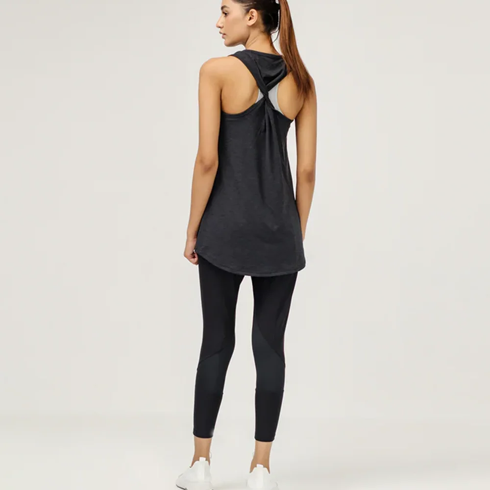 black color women fitness vest 2024 Hot sale ladies clothing sexy tank top hot sale summer sleeveless square neck vest