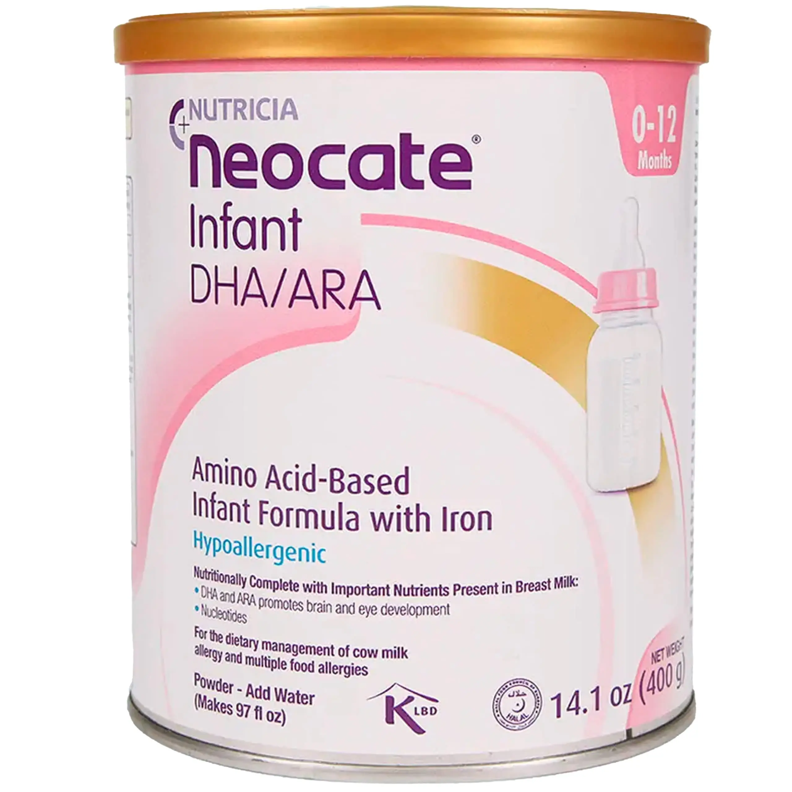 Nutricia Neocate Детская смесь для новорожденных гипоаллергенная на основе аминокислот с банкой DHA/ARA-14 1 Oz (1 упаковка)