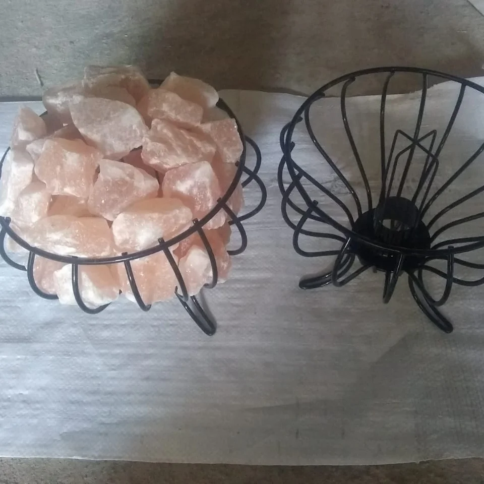 100% Pure Himalayan Salt Chunk Lamp with Iron Basket Available in Wholesale Price With Excellent Quality
