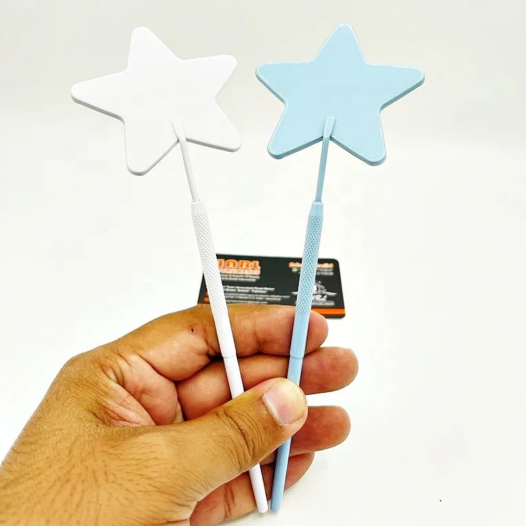 white and sky blue private label eyelash mirror star Shape eyelash extension mirrors For check eyelashes lash accessories tools