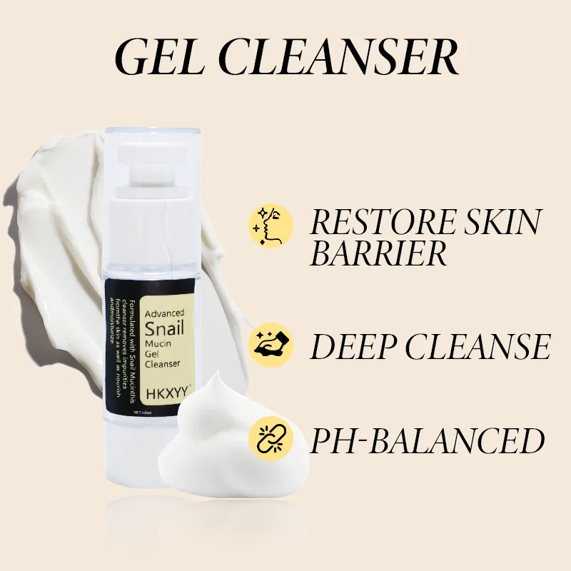 Skin Care Oil Control Deep Cleansing Moisturizing Facial Cleanser Snail Mucin Gel Moisturizing Cleanser