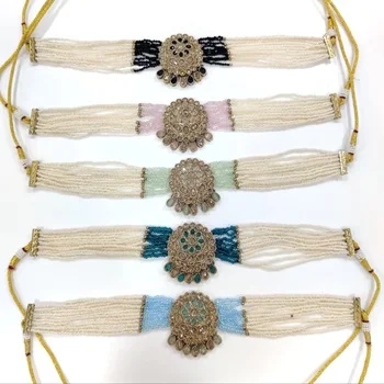 Wholesale Handmade Indian Gold Plated American Diamond Necklace Jewelry Set  With  Fashion Precious Stone neckles