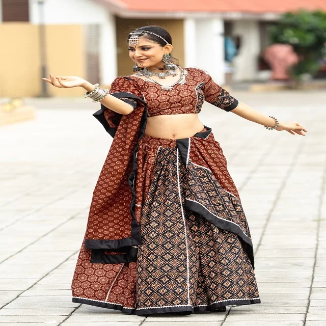 Индийское экспортное качество вечнозеленый чистый хлопок Lehenga Choli & Dupatta простой и Печатный мировой экспортер поставщик