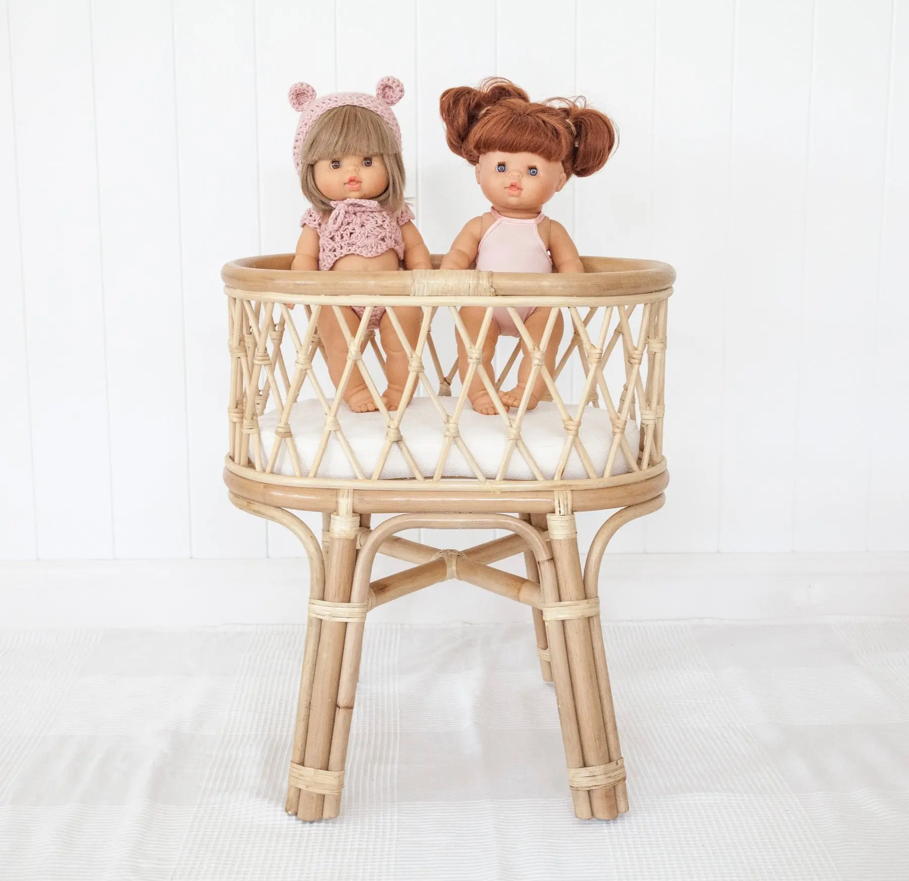 Детские ролевые игрушки, набор миниатюрных детских кукол, колыбель, кроватка ручной работы, ротанговая кукла, мебель для детской куклы