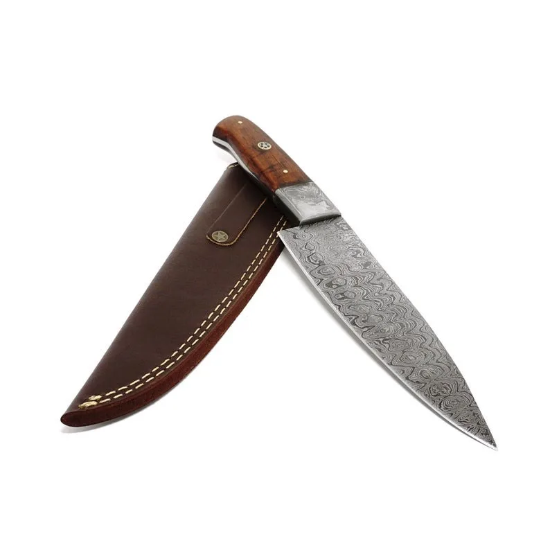 Custom Handmade Damascus Steel 11Inches Kitchen Chef Professional Top Quality Trending Knife with Leather In Factory Price