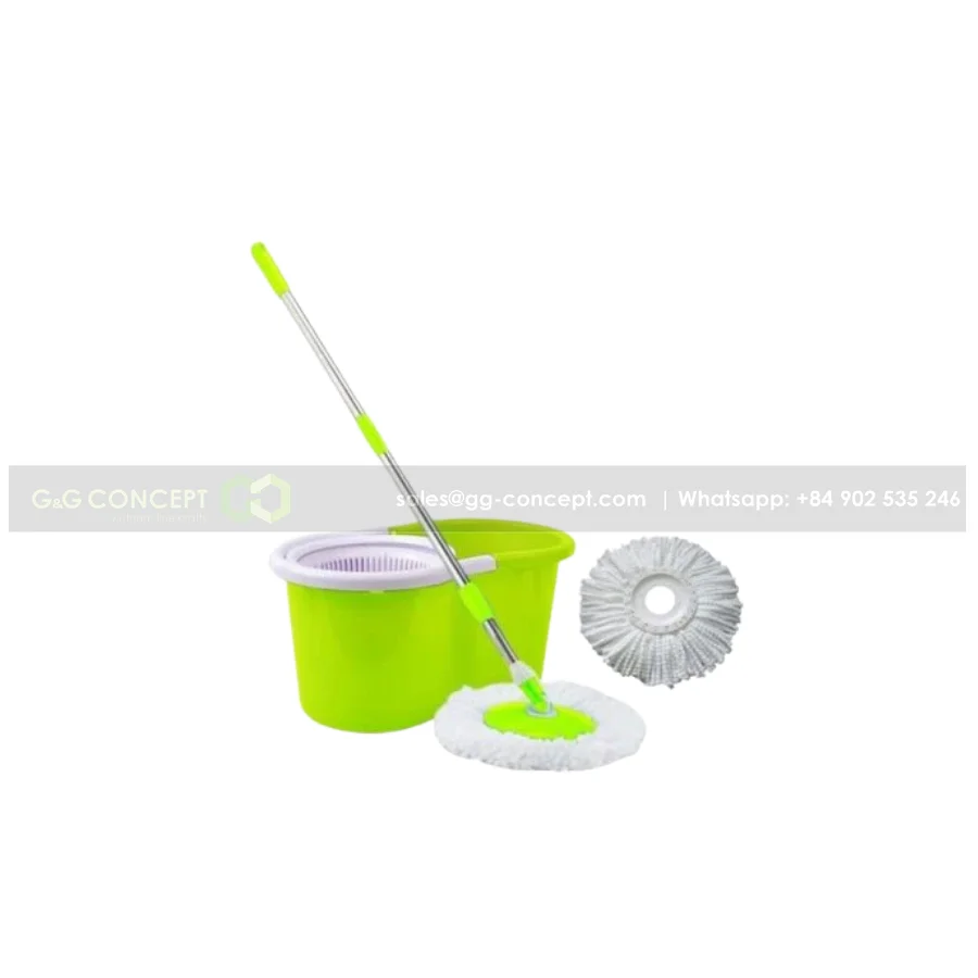 C8 - 360 Mop Set Cleaning Is Made From PP, Stainless Steel, Microfiber. Compact Design Makes It Easy To Move When Cleaning.