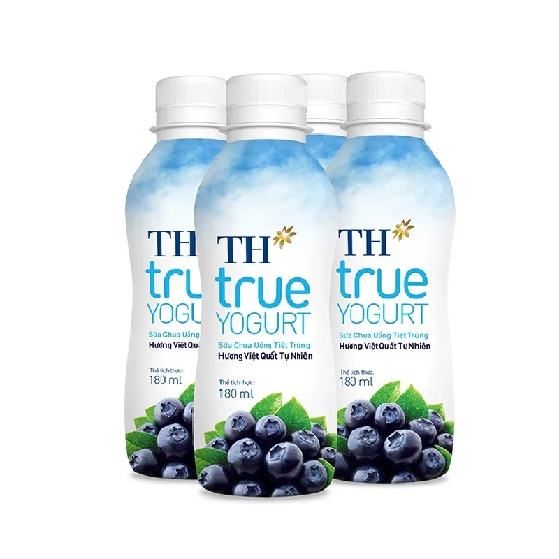 UHT Drinking Yogurt Natural Blueberry 180ml Healthy Adults Children Fruity Flavor Organic Milk Yogurt