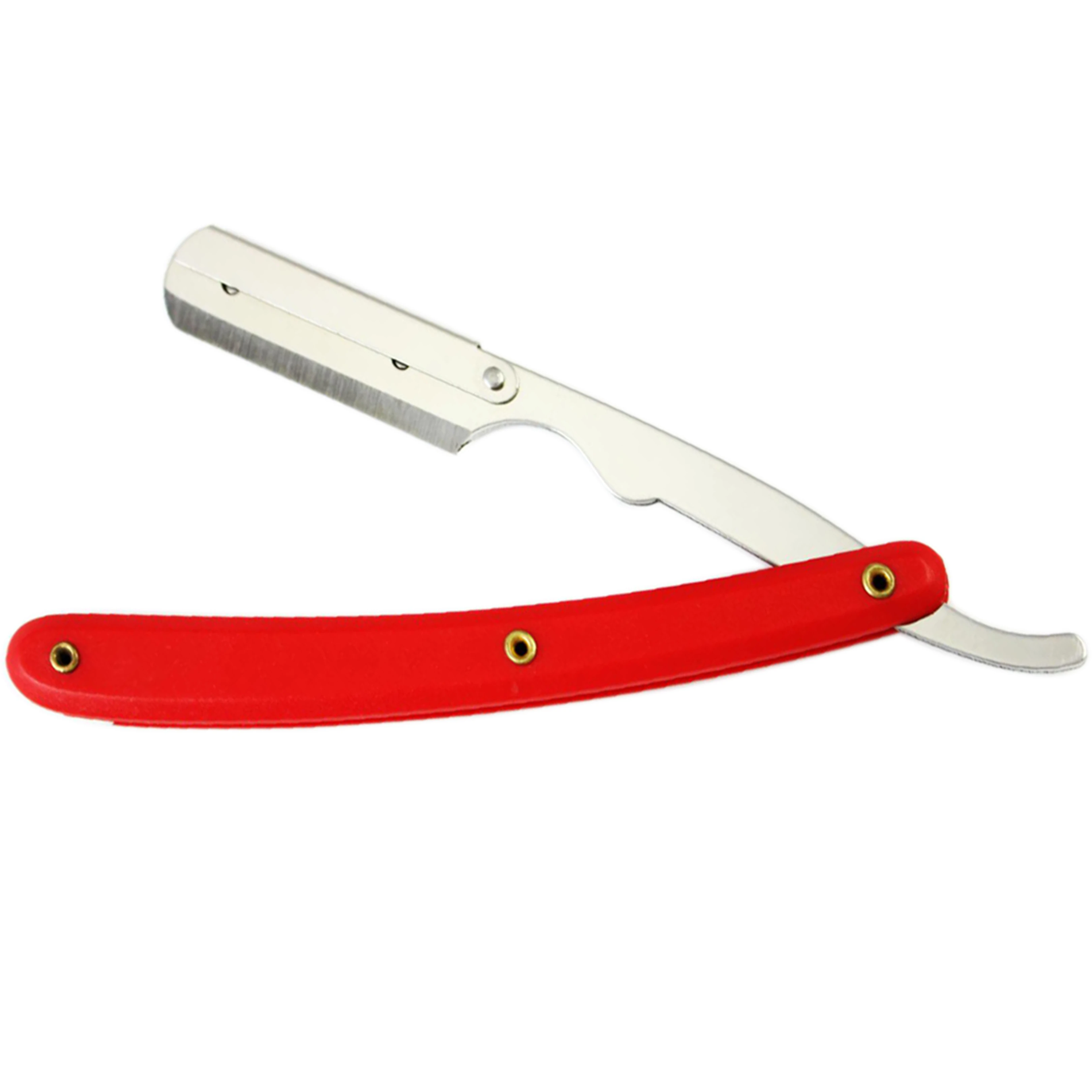 Wholesale Straight Razor with Red Plastic Handle Safety Disposable Feature for Beard Body Use in Barbershops or Personal Care