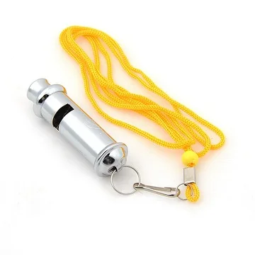 Customized Outdoor Survival Whistle Silver Gold Whistle with Lanyard Made of Durable Metal Brass Iron